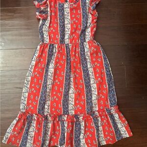 Floral Red Kids Dress